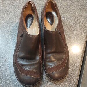 Clarks Artisan Collection Brown Leather & Suede Slip On Loafers Size 9.5 P7